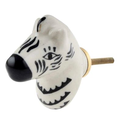 Zebra Head Pattern Ceramic Cabinet Knobs